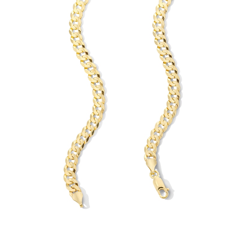 Main Image 2 of 6.9mm Concave Curb Chain Necklace in Solid 10K Gold - 20”