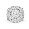 Thumbnail Image 1 of 7-1/2 CT. T.W. Princess-Cut Certified Lab-Created Diamond Double Frame Multi-Row Engagement Ring in 14K White Gold