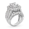 Thumbnail Image 3 of 7-1/2 CT. T.W. Princess-Cut Certified Lab-Created Diamond Double Frame Multi-Row Engagement Ring in 14K White Gold