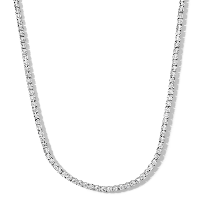 Main Image 1 of 9 CT. T.W. Certified Lab-Created Diamond Tennis Necklace in 10K White Gold (I/SI2)