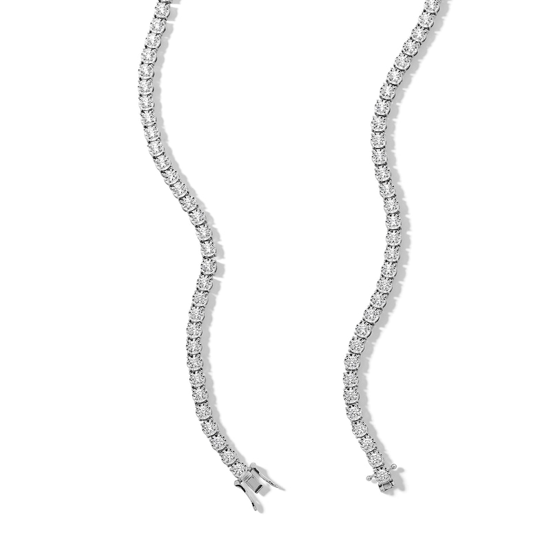 Main Image 3 of 9 CT. T.W. Certified Lab-Created Diamond Tennis Necklace in 10K White Gold (I/SI2)