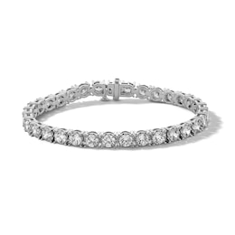 10 CT. T.W. Certified Lab-Created Diamond Tennis Bracelet in 10K White Gold (I/SI2)