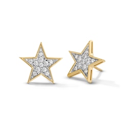 1/5 CT. T.W. Certified Lab-Created Diamond Star Stud Earrings in 10K Gold (F/SI2)