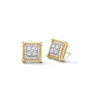 Thumbnail Image 1 of 1/2 CT. T.W. Square-Shaped Certified Lab-Created Multi-Diamond Double Frame Stud Earrings in 10K Gold (F/SI2)