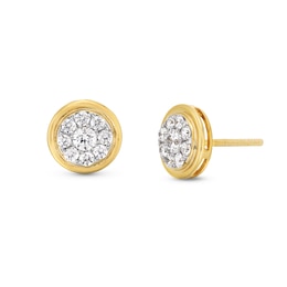 3/4 CT. T.W. Multi-Diamond Frame Stud Earrings in 10K Gold