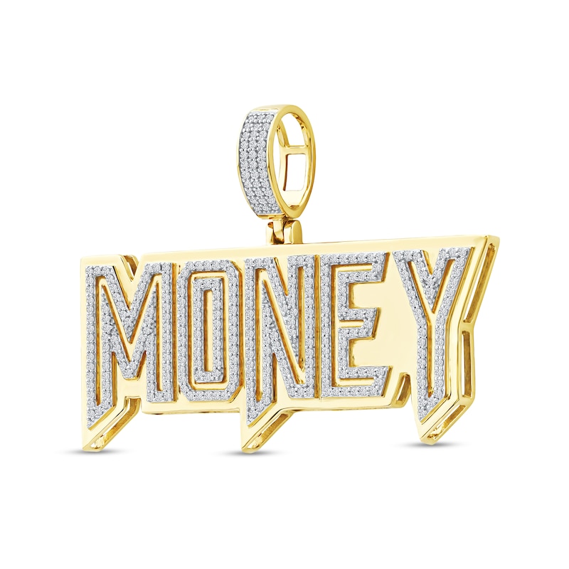 Main Image 2 of 1 CT. T.W. Diamond &quot;MONEY&quot; Necklace Charm in 10K Gold