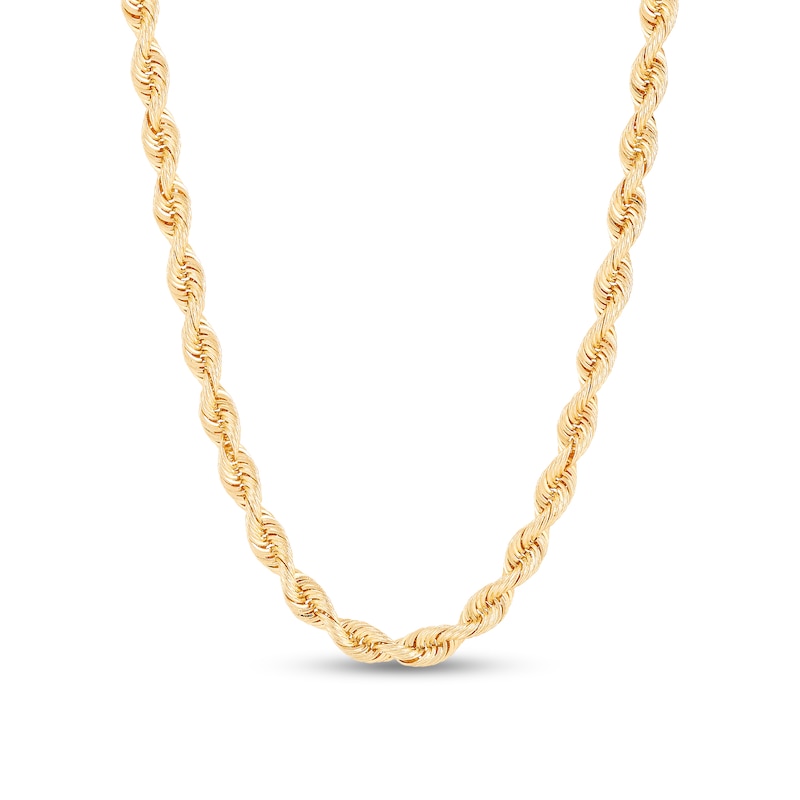 Main Image 1 of 4.5mm Silk Rope™ Chain Necklace in Solid 14K Gold - 20&quot;