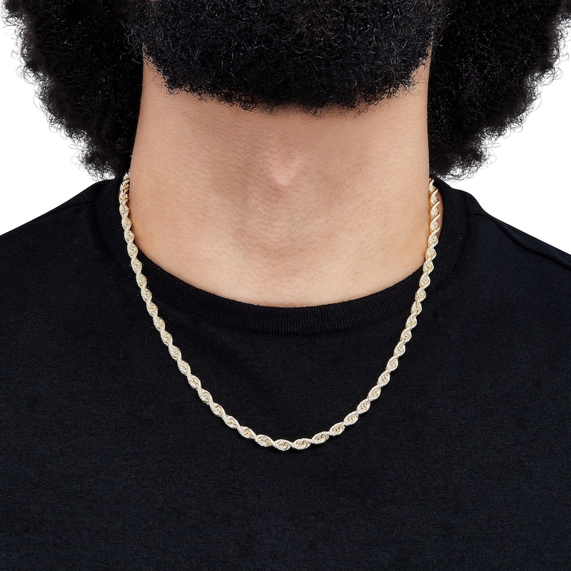 Main Image 3 of 4.5mm Silk Rope™ Chain Necklace in Solid 14K Gold - 20&quot;