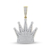 Thumbnail Image 1 of 1-1/5 CT. T.W. Baguette and Round Diamond Crown Necklace Charm in 10K Gold