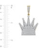 Thumbnail Image 3 of 1-1/5 CT. T.W. Baguette and Round Diamond Crown Necklace Charm in 10K Gold