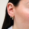 Thumbnail Image 3 of White Lab-Created Sapphire Three Piece Hoop Earrings Set in Sterling Silver with 18K Gold Plate