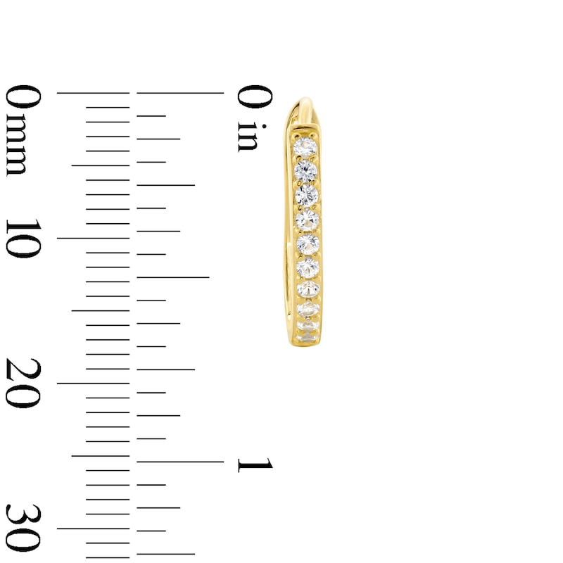 Main Image 4 of White Lab-Created Sapphire Three Piece Hoop Earrings Set in Sterling Silver with 18K Gold Plate