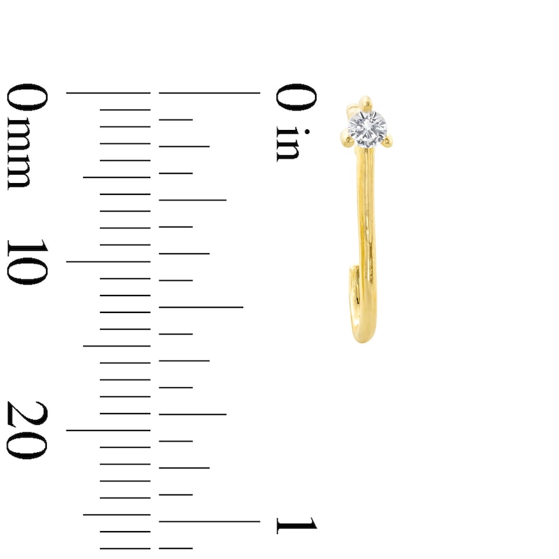 Main Image 6 of White Lab-Created Sapphire Three Piece Hoop Earrings Set in Sterling Silver with 18K Gold Plate