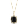 Thumbnail Image 1 of EFFY™ Collection Elongated Cushion-Cut Onyx and 1/5 CT. T.W. Diamond Frame Pendant in 14K Gold