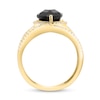 Thumbnail Image 3 of EFFY™ Collection Marquise-Cut Onyx and 1/3 CT. T.W. Diamond Frame Open Shank Orbit Ring in 14K Gold