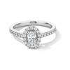 Thumbnail Image 1 of 1 CT. T.W. Oval Certified Lab-Created Diamond Frame Engagement Ring in 14K White Gold (F/SI2)