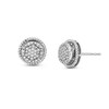 Thumbnail Image 1 of 1/5 CT. T.W. Multi-Diamond Rope-Textured Frame Stud Earrings in 10K White Gold