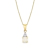 Thumbnail Image 1 of 5.0mm Opal and Diamond Accent Tri-Top Pendant in 14K Gold