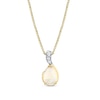 Thumbnail Image 1 of Pear-Shaped Opal and Diamond Accent Curved Drop Pendant in 14K Gold