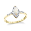 Thumbnail Image 1 of Marquise-Cut Opal and 1/5 CT. T.W. Diamond Frame Ring in 14K Gold