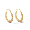 Thumbnail Image 1 of 30.0mm Octagonal Hoop Earrings in Hollow 14K Tri-Tone Gold