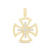 Thumbnail Image 1 of 1/4 CT. T.W. Diamond Maltese Cross Necklace Charm in 10K Gold