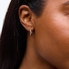 Thumbnail Image 2 of 15.0mm Slant Trio Hoop Earrings in Hollow 14K Tri-Tone Gold