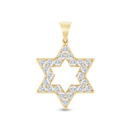 1-3/8 CT. T.W. Diamond Star of David Necklace Charm in 10K Gold