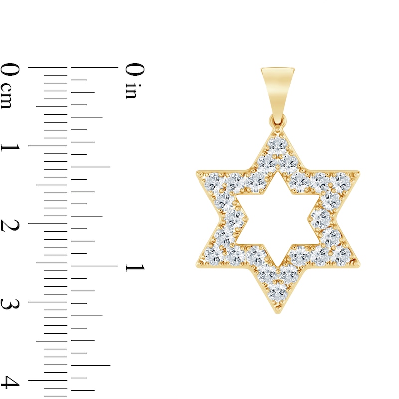 Main Image 4 of 1-3/8 CT. T.W. Diamond Star of David Necklace Charm in 10K Gold