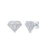 Thumbnail Image 1 of 1/3 CT. T.W. Diamond Faceted Diamond-Shaped Stud Earrings in 10K White Gold