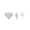 Thumbnail Image 2 of 1/3 CT. T.W. Diamond Faceted Diamond-Shaped Stud Earrings in 10K White Gold