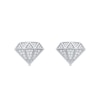 Thumbnail Image 3 of 1/3 CT. T.W. Diamond Faceted Diamond-Shaped Stud Earrings in 10K White Gold