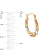 Thumbnail Image 2 of 19.0mm Twist Hoop Earrings in Hollow 14K Tri-Tone Gold