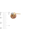 Thumbnail Image 3 of Love Knot Stud Earrings in Hollow 14K Tri-Tone Gold