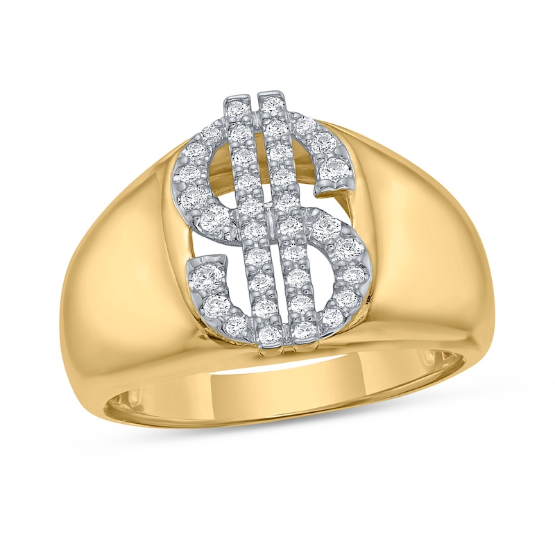 Main Image 1 of 1/3 CT. T.W. Diamond Dollar Sign Ring in 10K Gold