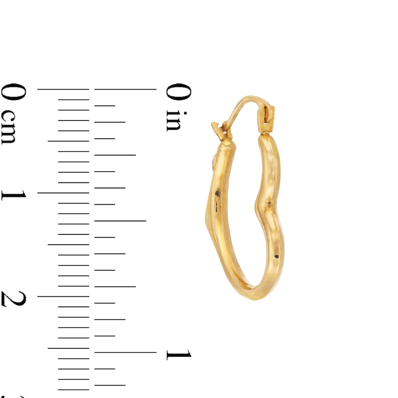 Main Image 4 of Tilted Heart and Round Hoop Earrings Set in Hollow 10K Gold