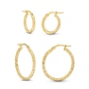 Thumbnail Image 1 of Polished and Diamond-Cut Hoop Earrings Set in Hollow 10K Gold