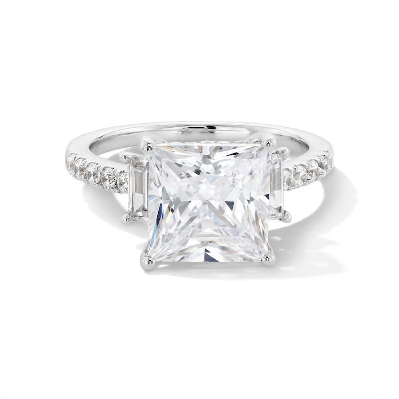 Main Image 1 of 4-1/2 CT. T.W. Emerald-Cut Certified Lab-Created Diamond Engagement Ring in 14K White Gold (F/SI2)