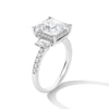 Thumbnail Image 2 of 4-1/2 CT. T.W. Emerald-Cut Certified Lab-Created Diamond Engagement Ring in 14K White Gold (F/SI2)