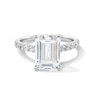 Thumbnail Image 1 of 4-3/4 CT. T.W. Princess-Cut Certified Lab-Created Diamond Collar Engagement Ring in 14K White Gold (F/SI2)