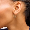 Thumbnail Image 2 of 7.0mm Ball Stud Earrings and 20.0mm Tube Hoop Earrings Set in Hollow 14K Gold