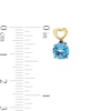 Thumbnail Image 2 of 6.0mm Swiss Blue Topaz Solitaire Heart Drop Earrings in Sterling Silver and 10K Gold