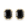 Thumbnail Image 2 of EFFY™ Collection Elongated Cushion-Cut Onyx and 1/4 CT. T.W. Diamond Frame Stud Earrings in 14K Gold