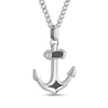 Thumbnail Image 2 of 1/15 CT. T.W. Black Diamond Anchor Pendant in Stainless Steel - 24”