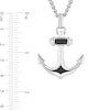 Thumbnail Image 4 of 1/15 CT. T.W. Black Diamond Anchor Pendant in Stainless Steel - 24”