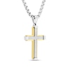 Thumbnail Image 2 of 1/2 CT. T.W. Diamond Cross Pendant in Stainless Steel and Yellow Ion Plate - 24&quot;