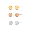 Thumbnail Image 1 of 6.0mm Three Piece Polished Ball Stud Earrings Set in Hollow 10K Tri-Tone Gold