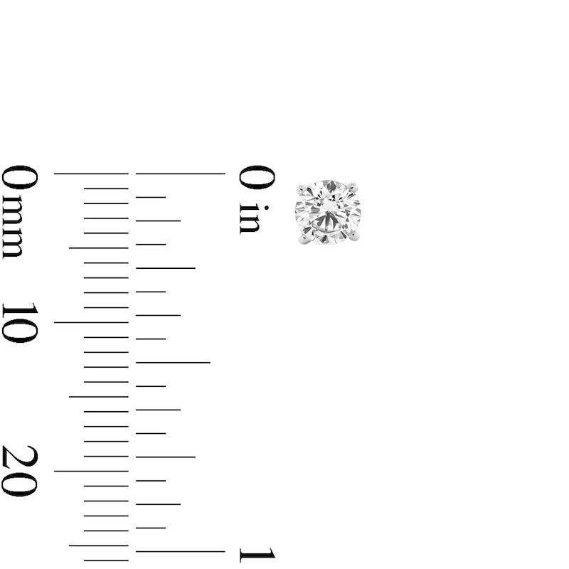 Main Image 3 of 1/2 CT. T.W. Diamond Solitaire Stud Earrings in 10K White Gold