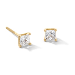 1/2 CT. T.W. Princess-Cut Certified Lab-Created Diamond Solitaire Stud Earrings in 14K Gold (F/SI2)