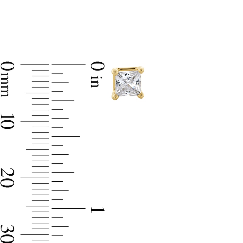 Main Image 2 of 1-1/2 CT. T.W. Princess-Cut Certified Lab-Created Diamond Solitaire Stud Earrings in 14K Gold (F/SI2)